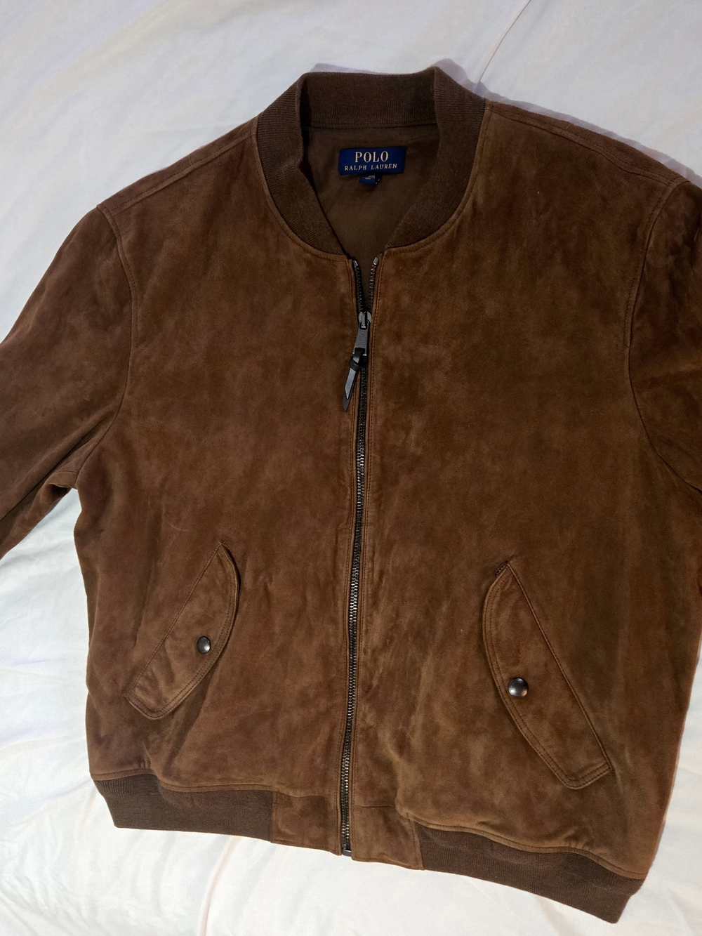 Polo by Ralph Lauren Brown Suede Bomber Jacket - Picture 3 of 3